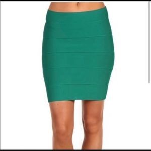 BCBGMaxAzria Green Bandage Bodycon Mini Skirt